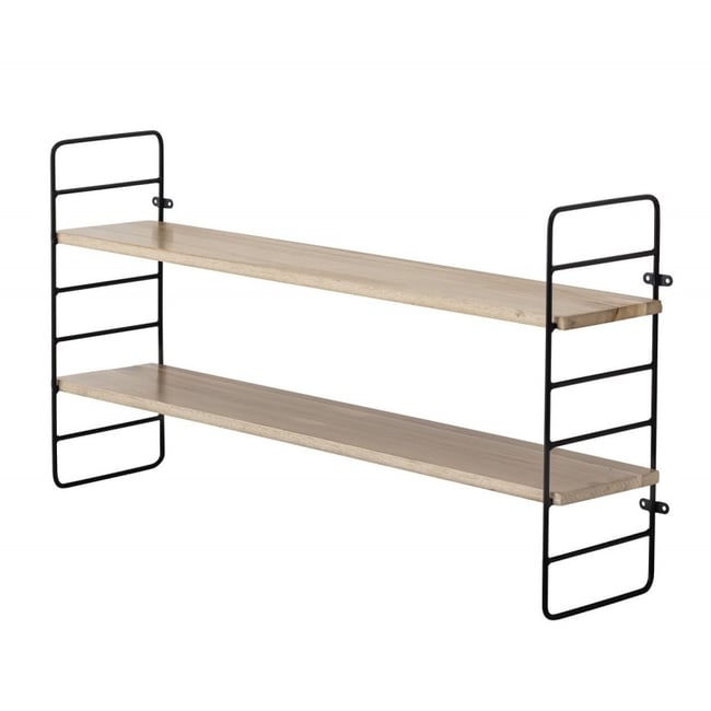 Etagère en métal avec 2 étages North Couleur bois clair <span itemprop=