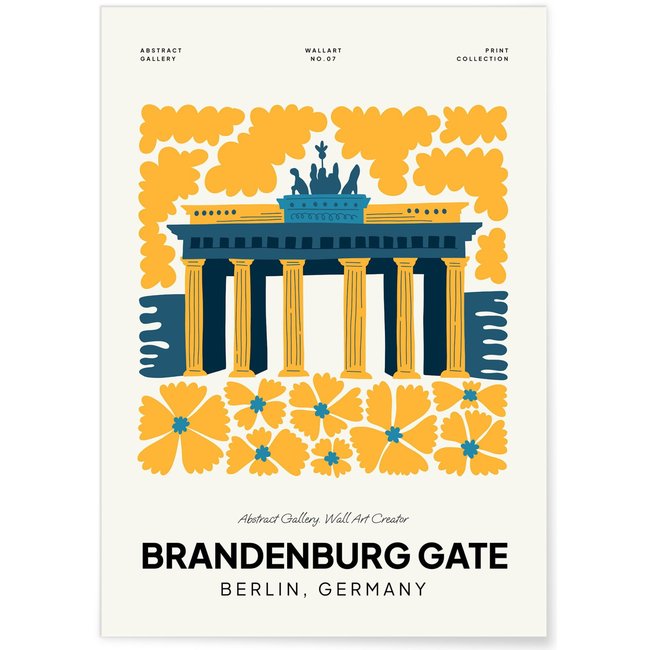 Affiche Berlin Brandbenburg Gate Couleur blanc <span itemprop=