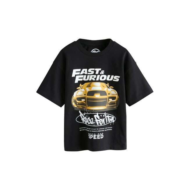 T-shirt fast & furious noir <span itemprop=