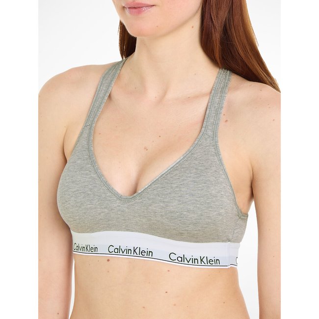 Bustier-BH mit Logo-Schriftzug grau <span itemprop=