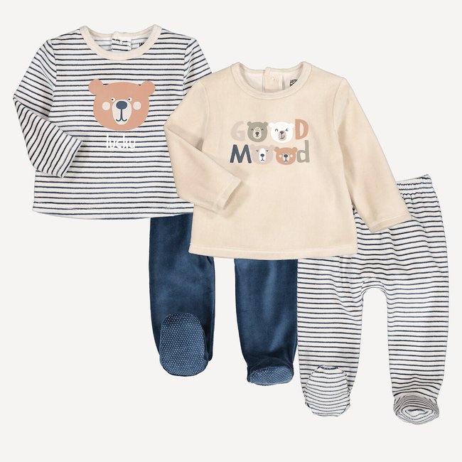Lote de 2 pijamas de terciopelo combinados <span itemprop=