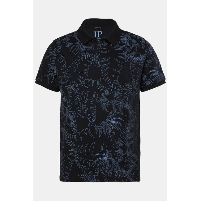 Polo en piqué noir <span itemprop=