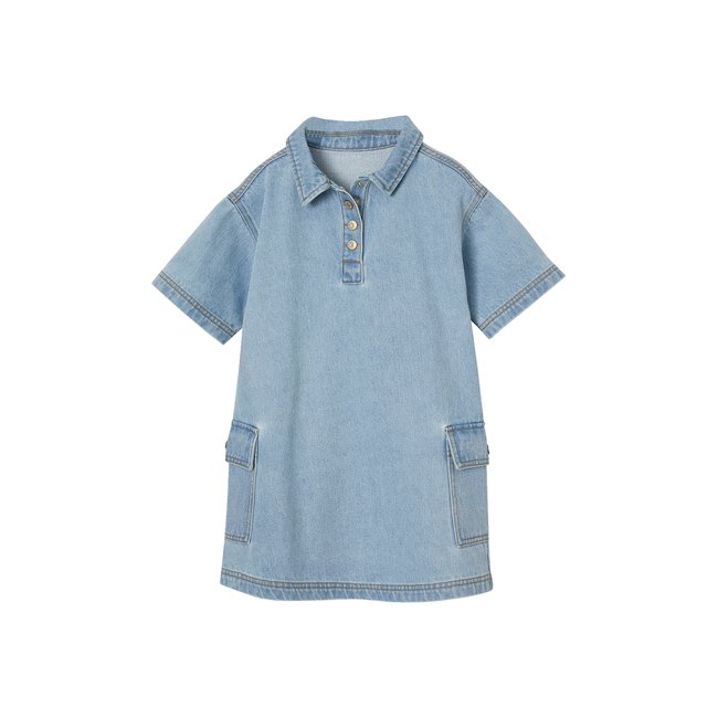 Robe en jean bleu clair <span itemprop=