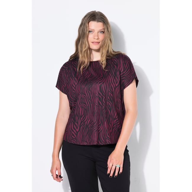 Débardeur de sport oversize à imprimé zébré rouge vin <span itemprop=