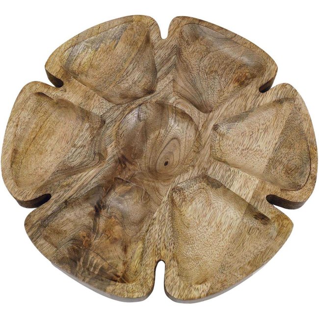 Plateau apéro en manguier Fleur Couleur marron <span itemprop=