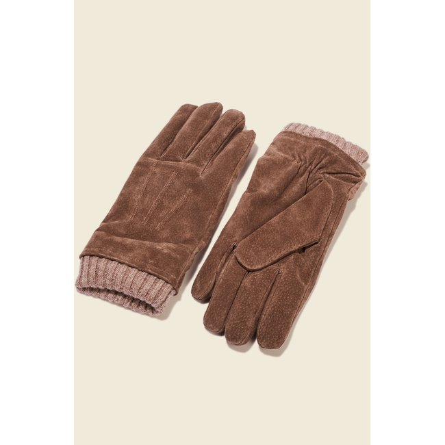 Gants en cuir beige <span itemprop=