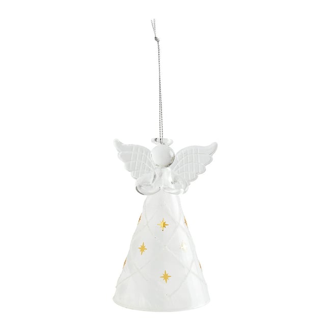 Décoration Ange en verre givré Couleur transparent <span itemprop=