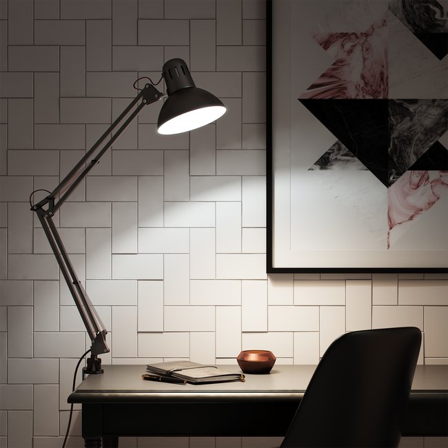 Lampe de bureau en Fer, ARQUITECTO Couleur noir <span itemprop=