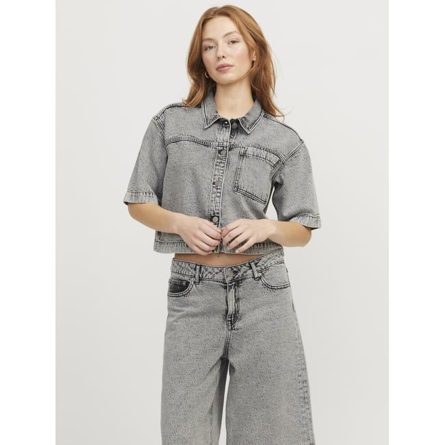 Chemise En Denim light grey denim <span itemprop=