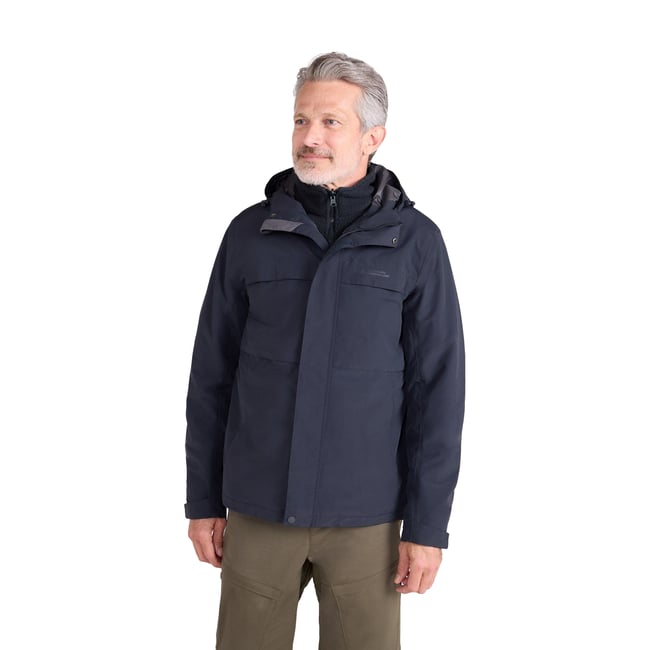 Veste imperméable motif/style 3-en-1 MAPLE bleu marine <span itemprop=