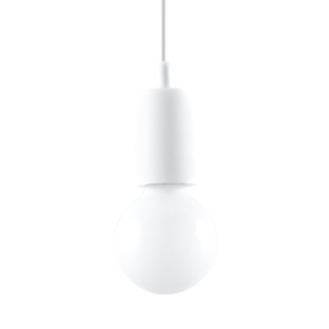 Suspension PVC Blanc E27 1 Diego Couleur blanc <span itemprop=