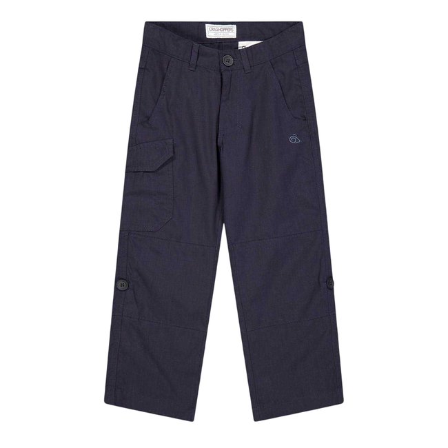 Pantalon à poches motif/style logo brodé KIWI bleu marine <span itemprop=