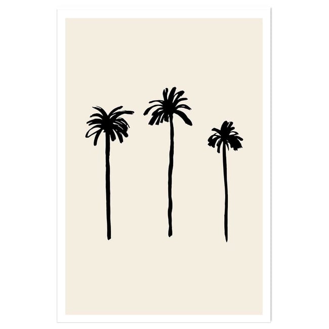 Affiche deco three black palm tree - HEXOA