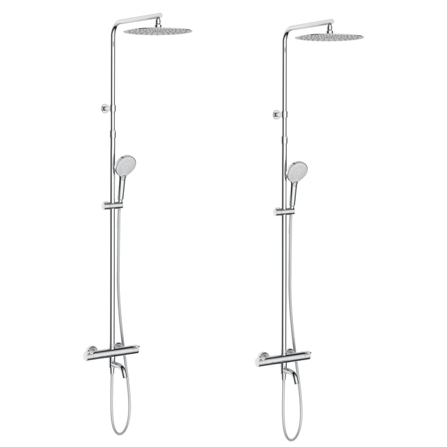 Lot de 2 colonnes de douche/bain thermostatique, ICONE chrome <span itemprop=