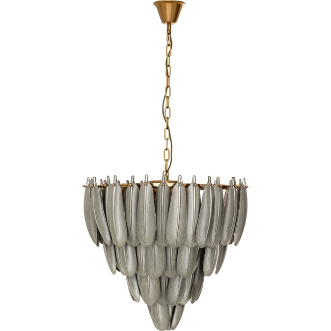 Suspension Feather Glow Ø60cm argent <span itemprop=