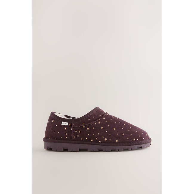 Chaussons doublés violet prune <span itemprop=