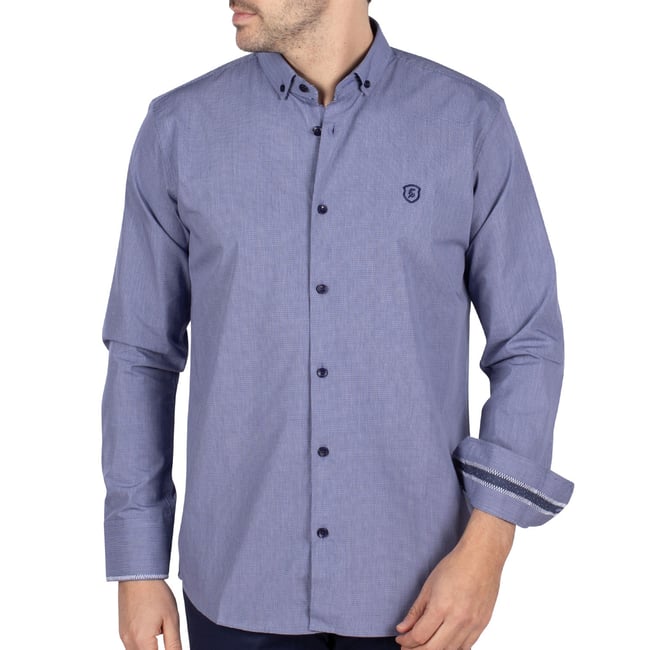 Chemise imprimé vichy navy navy <span itemprop=