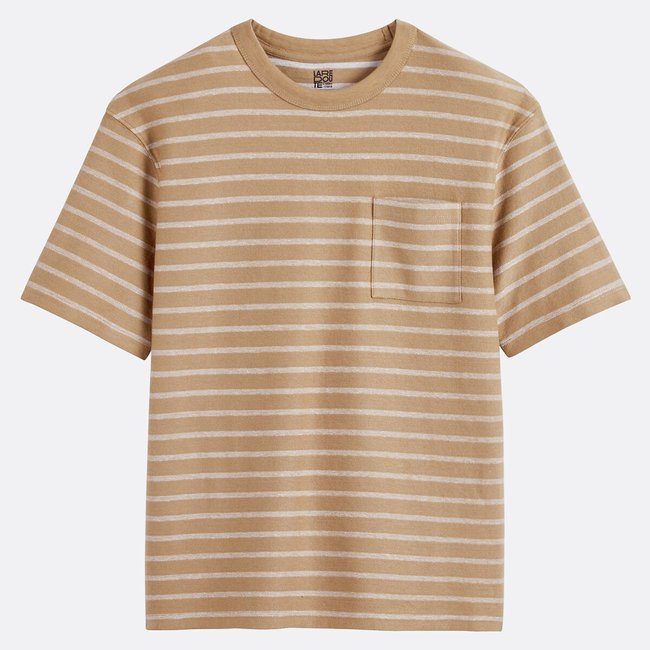 T-shirt girocollo maniche corte righe alla marinara rigato/beige LA REDOUTE COLLECTIONS