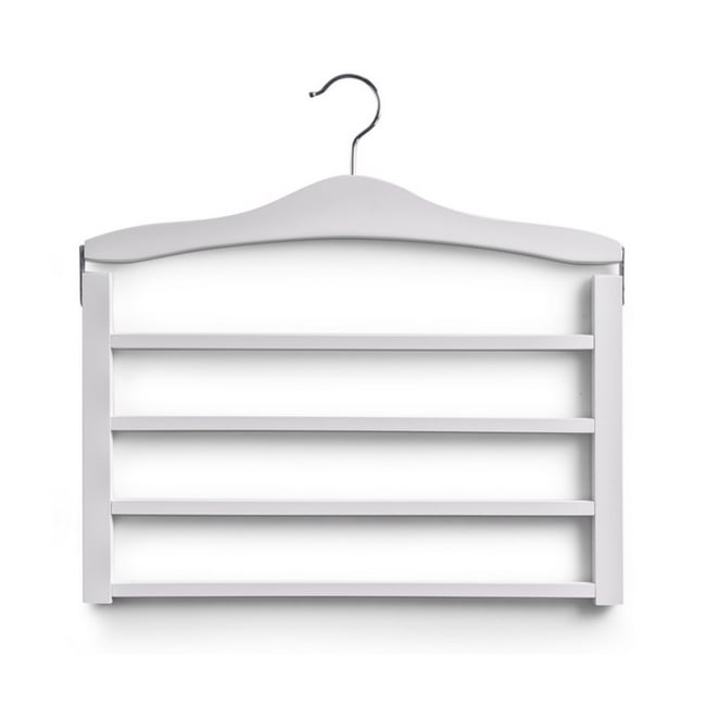 Cintre multi pantalons bois Couleur blanc <span itemprop=