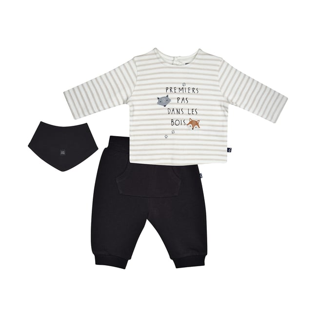 Tshirt pantalon bavoir matt blanc <span itemprop=