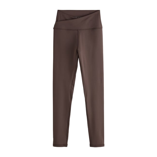 Legging enveloppant de yoga active marron chocolat <span itemprop=