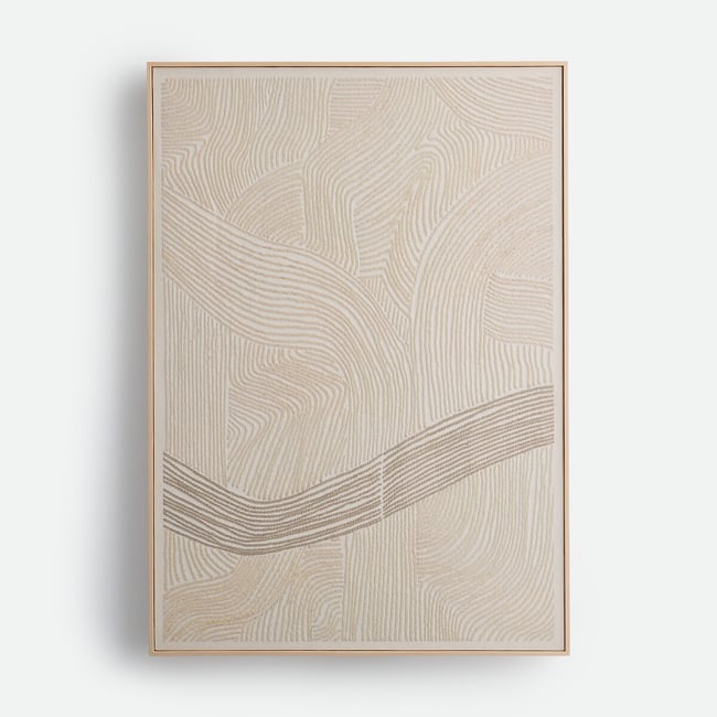 Tableau imprimé en 3D, largeur 85 x hauteur 120 cm, DUNA Couleur sable <span itemprop=