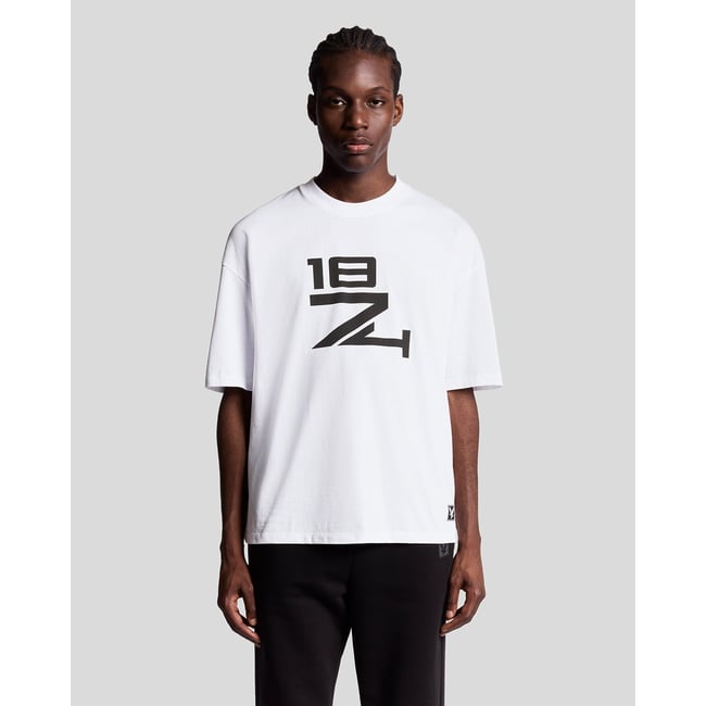 T-shirt lounge graphique blanc <span itemprop=