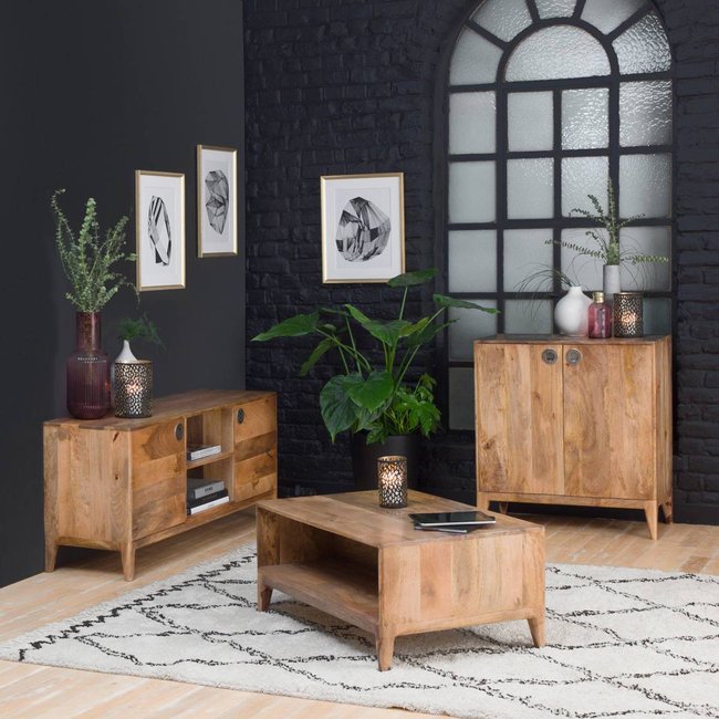 Petit buffet en bois de manguier  ELOI Couleur bois clair <span itemprop=