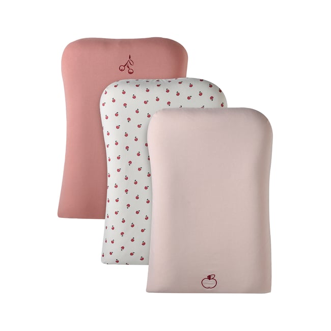 Lot de 3 housses matelas à langer lot rose <span itemprop=