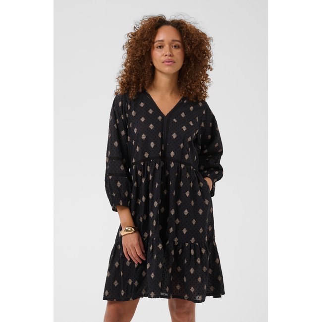 Robe coupe ample black gray vintage baroque <span itemprop=