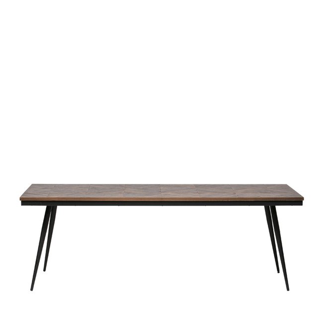Table à manger 10 personnes en teck recyclé et métal- RHOMBIC Couleur naturel <span itemprop=