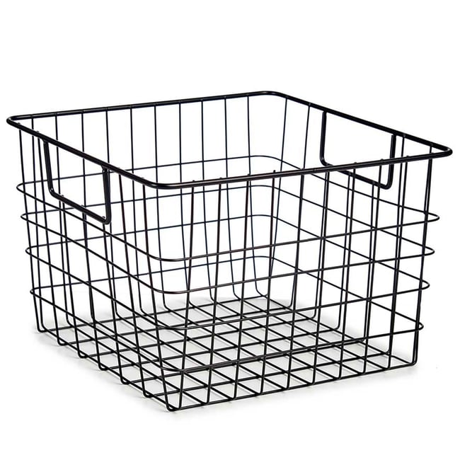 Panier de rangement métal noir 32x29x19.5cm Couleur v002228 <span itemprop=