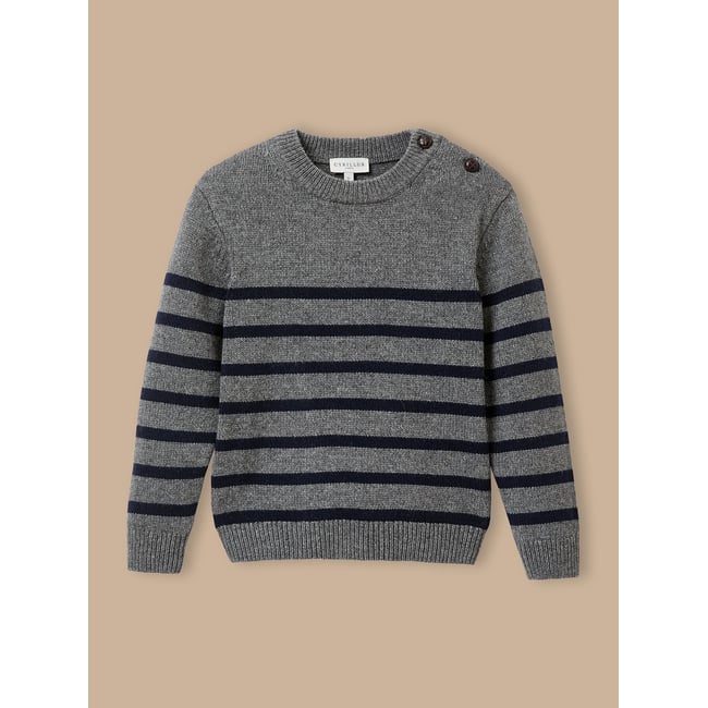 Pull marinière  en laine majoritaire - CYRILLUS