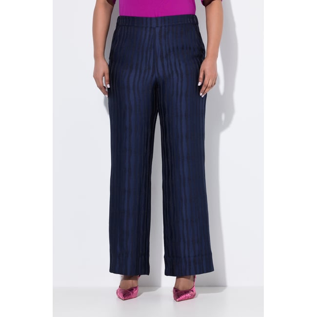 Pantalon jambe droite et large marine foncé <span itemprop=