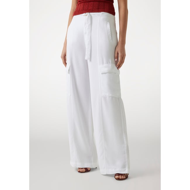 Pantalon Cargo Coupe Décontractée blanc <span itemprop=