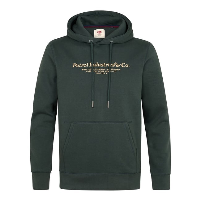 Sweat à capuche vert foncé <span itemprop=