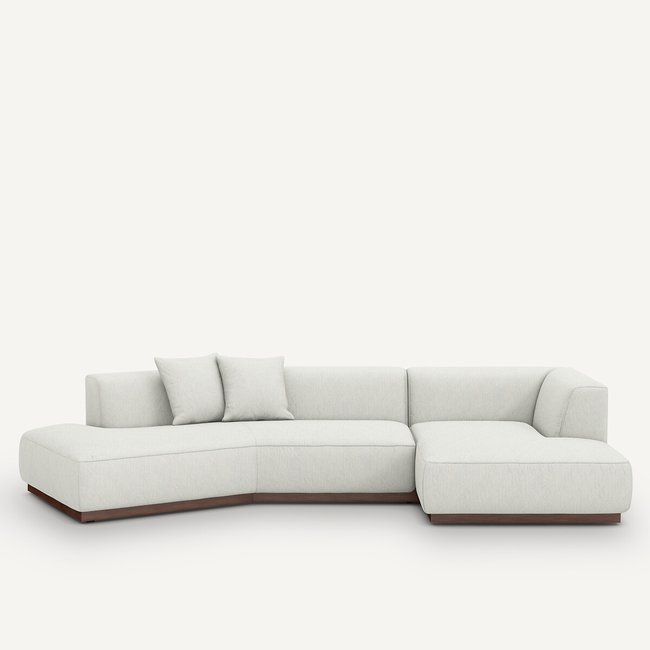 Sofá esquinero derecho XL, tela de sarga, Jacopo blanco <span itemprop=