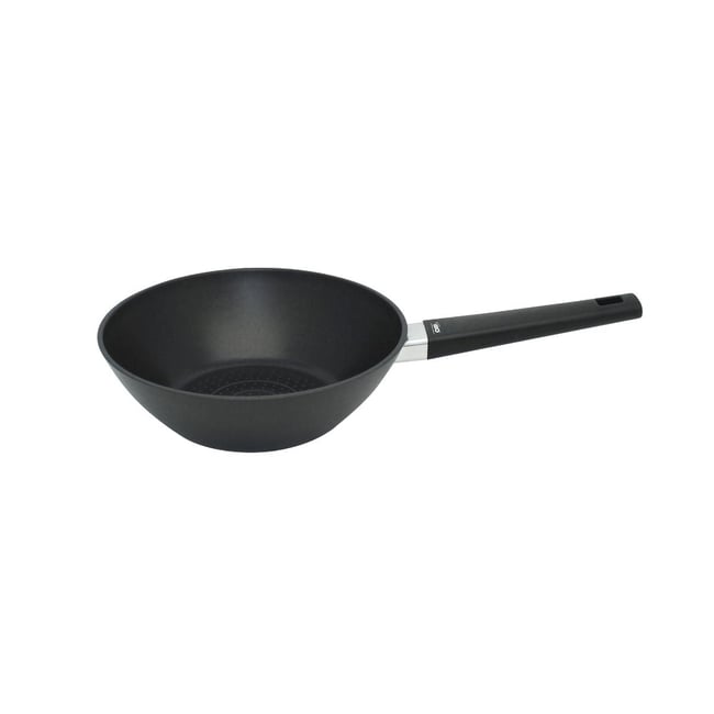 Wok 24 cm antiadhésif sans PFAS SMART WAVE noir <span itemprop=