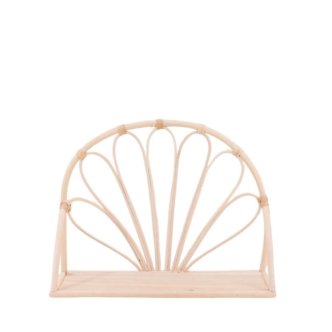 Étagère en forme d'arche en rotin 12x35x26cm Couleur naturel <span itemprop=