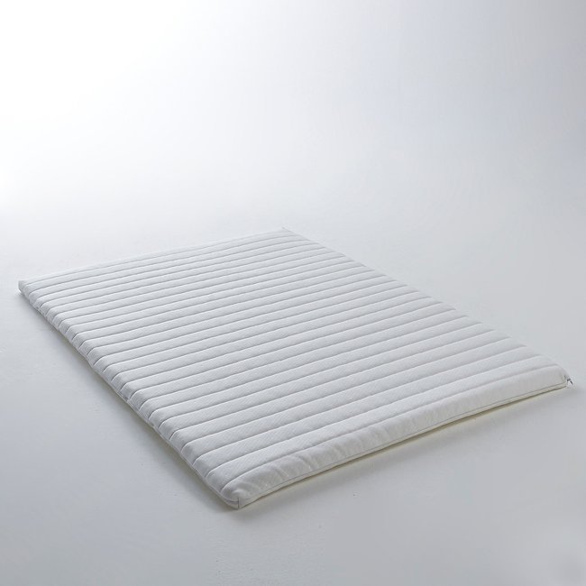 Kaltschaum-Matratzentopper mit feuerfestem Bezug, H. 5 cm weiss <span itemprop=