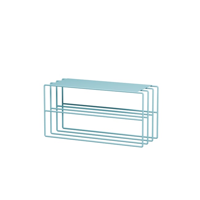 Etagère à chaussures tôle et acier NEVA Couleur blueberry <span itemprop=