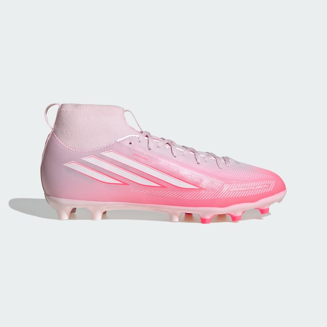 Chaussure De Football Enfants F50 Sparkfusion League Mi-Montante Terrain Souple / Terrain Synthétique solar turbo / cloud white / distilled pink <span itemprop=