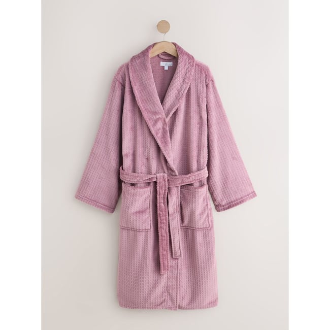 Peignoir confortable gaufré rose <span itemprop=