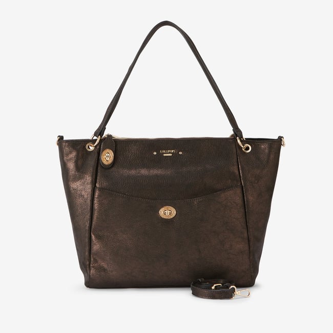 Grand sac shopper  Roselyne doré,marron <span itemprop=