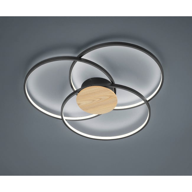 Candeeiro de teto Sedona, TRIO Lighting preto mate <span itemprop=