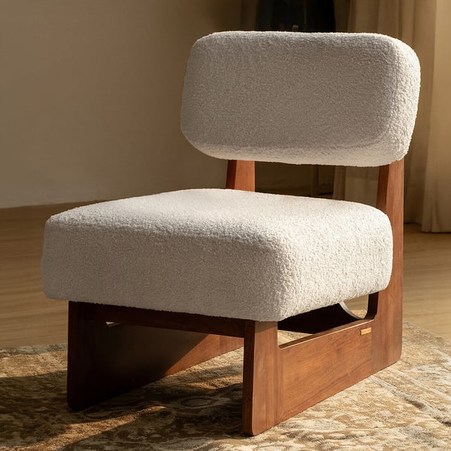 Kino Acacia Wood Armchair, dark acacia wood, SWOON