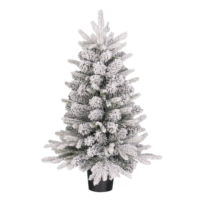 Sapin de Noël artificiel enneigé H90 cm GRIMSHAW Couleur vert <span itemprop=