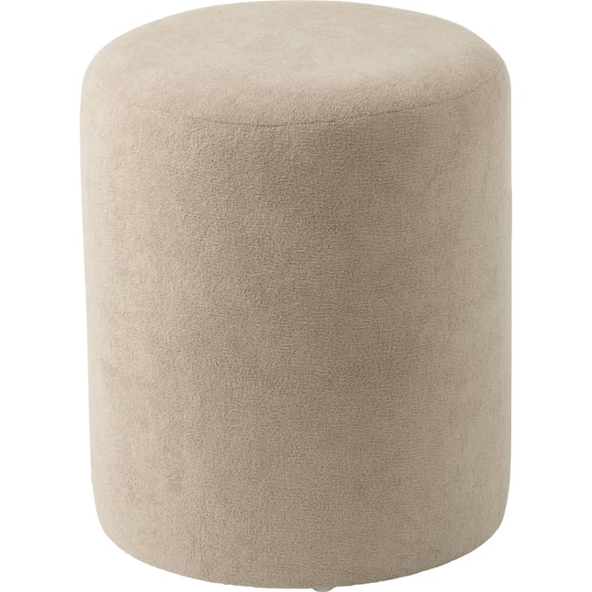Pouf rond en tissu Couleur grège <span itemprop=