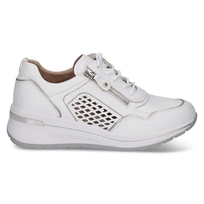 Basket en cuir blanc combiné <span itemprop=