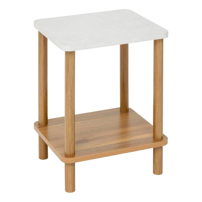 Table d'appoint effet marbre COME Couleur marron <span itemprop=